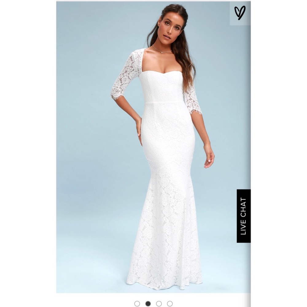 White long lace dress